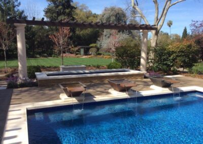 zen garden with pool