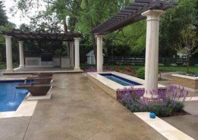 stone with pool and fountain